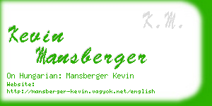 kevin mansberger business card